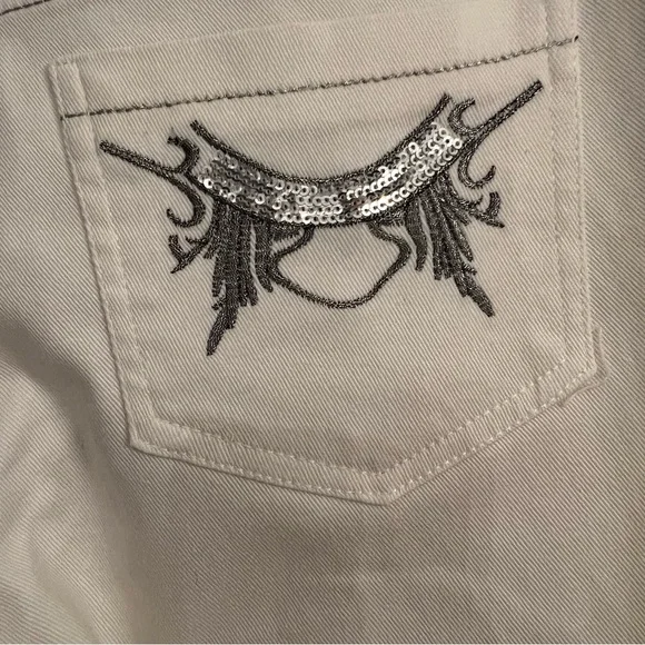White‎ Daniel Jeans with Silver Stitched detail on front and back Size 13/14 - Picture 4 of 13